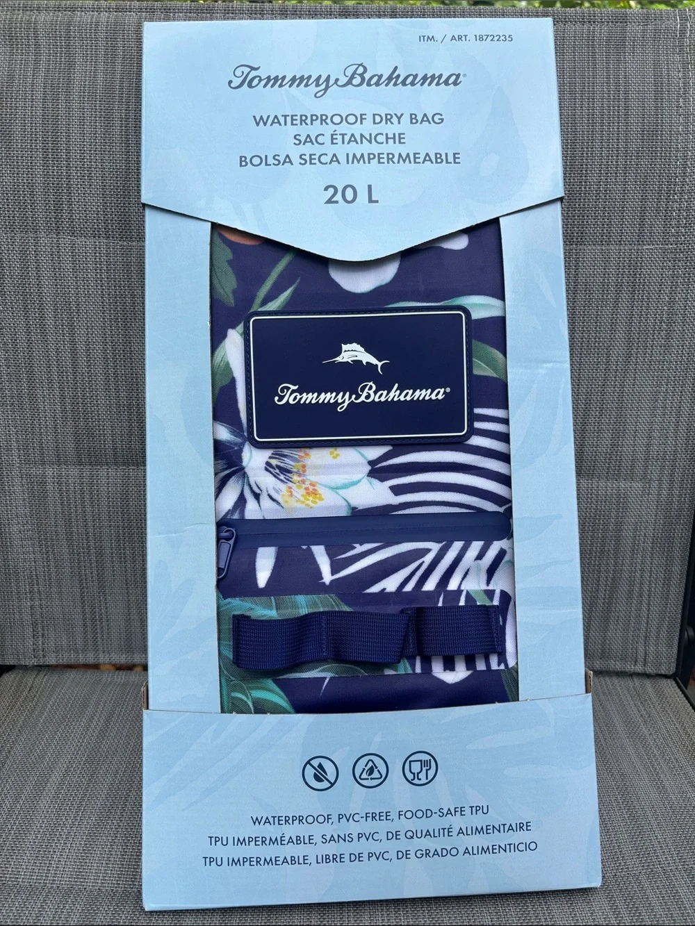 Tommy Bahama Navy Floral Waterproof Dry Bag - 20L NEW WITH BOX